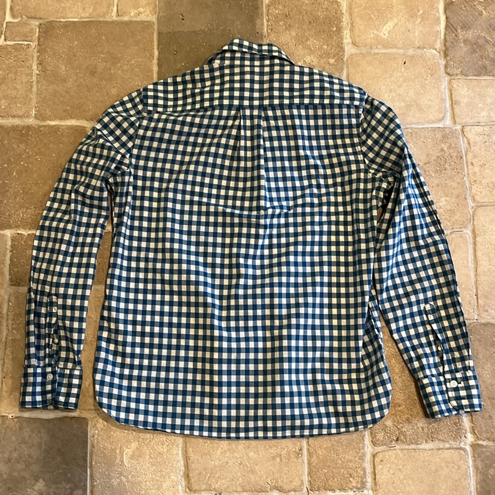Lands' End Canvas Blue and White Checkered Shirt - Picture 3 of 5
